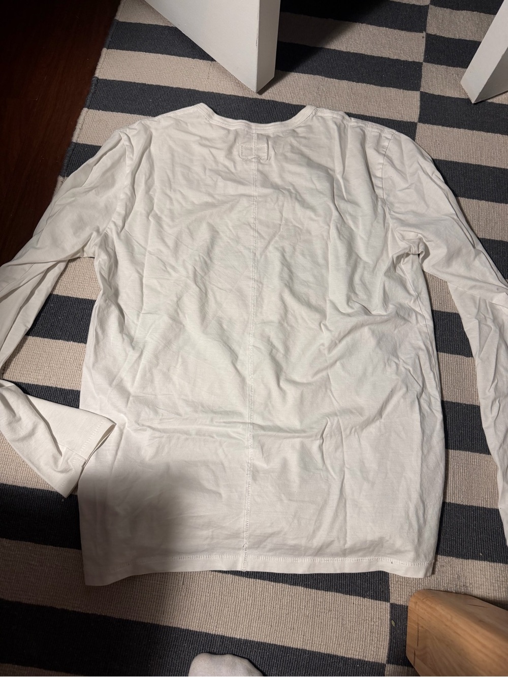 Rag & Bone White Cotton Long Sleeve Crewneck Tee Men's M